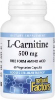 Фото - Сжигатель жира Natural Factors L-Carnitine 500 mg 60 cap 60 шт