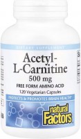 Фото - Сжигатель жира Natural Factors Acetyl-L-Carnitine 500 mg 120 шт