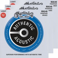 Фото - Струны Martin Authentic Acoustic SP Phosphor Bronze 12-54 (3-Pack) 