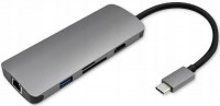 Фото - Картридер / USB-хаб Qoltec Hub Adapter USB-C 3.1 6in1 