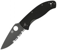 Фото - Нож / мультитул Spyderco Tenacious Black Combination Edge 