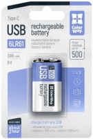 Фото - Аккумулятор / батарейка ColorWay 1xKrona 390 mAh USB Type-C 