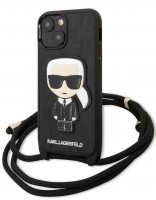 Фото - Чехол Karl Lagerfeld Leather Monogram Patch and Cord Iconic for iPhone 13 mini 