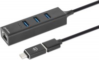 Фото - Картридер / USB-хаб MANHATTAN 3-Port USB 3.0 Type-C/A Combo Hub with Gigabit Ethernet Network Adapter 