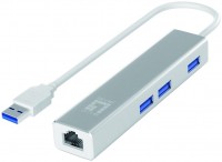 Фото - Картридер / USB-хаб LevelOne Gigabit USB Network Adapter with USB Hub 