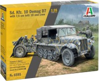 Фото - Сборная модель ITALERI Sd. Kfz. 10 Demag D7 with 7.5 cm leIG 18 and Crew (1:35) 