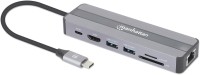 Фото - Картридер / USB-хаб MANHATTAN USB-C 7-in-1 Docking Station with Power Delivery 