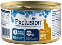 Фото - Корм для кошек Exclusion Sterilised Noble Grain Beef Canned 85 g 