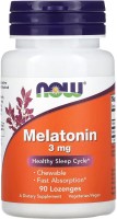 Фото - Аминокислоты Now Melatonin 3 mg 90 loz 