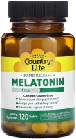 Фото - Аминокислоты Country Life Melatonin 1 mg 60 tab 