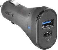 Фото - Зарядное устройство SBS Car Charger Type-C 3A + USB-A 2.1A 