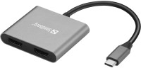 Фото - Картридер / USB-хаб Sandberg USB-C Dock 2xHDMI+USB+PD 