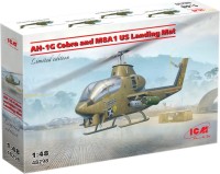 Фото - Сборная модель ICM AH-1G Cobra and M8A1 US Landing Mat (1:48)