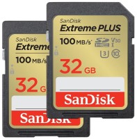 Фото - Карта памяти SanDisk Extreme Plus SD UHS-I U3 Class 10 32 ГБ 2 шт