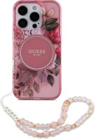 Фото - Чехол GUESS IML Flowers with Pearl Strap MagSafe for iPhone 16 Pro Max 