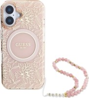 Фото - Чехол GUESS IML Flowers Allover Electro with Pearl Strap for iPhone 16 Plus 