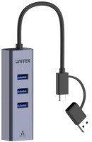 Фото - Картридер / USB-хаб Unitek 4-in-1 Ethernet Hub 