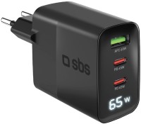 Фото - Зарядное устройство SBS GaN Charger 2xUSB-C USB-A LCD 65W 