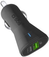 Фото - Зарядное устройство SBS Car Charger USB-A + USB-C 15W 