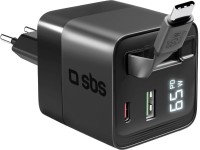 Фото - Зарядное устройство SBS GaN Charger LCD Integrated USB-C 65W 