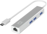 Фото - Картридер / USB-хаб LevelOne Gigabit USB-C Network Adapter with USB Hub 