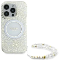 Фото - Чехол GUESS IML Flowers Allover Electro with Pearl Strap for iPhone 16 Pro Max 