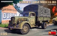 Фото - Сборная модель MiniArt German 3t Cargo Truck 3.6-36s Mid Prod (1:35) 