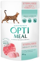 Фото - Корм для кошек Optimeal Adult Sterilised with Beef/Turkey Pouch 85 g 