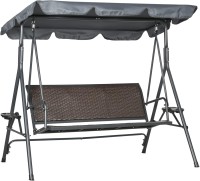 Фото - Садовая качель Outsunny 3 Seater Rattan Swing Chair with Canopy
