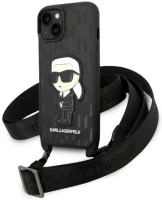 Фото - Чехол Karl Lagerfeld Leather Monogram Patch and Cord Iconik for iPhone 14 Plus 