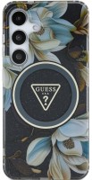 Фото - Чехол GUESS Glitter Flowers Triangle Buttons MagSafe for Galaxy S25 