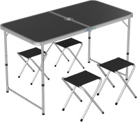 Фото - Туристическая мебель Outsunny Foldable Aluminium Picnic Camping Table and Four Chairs Set