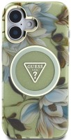 Фото - Чехол GUESS Glitter Flowers Triangle Buttons MagSafe for iPhone 16 