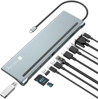 Фото - Картридер / USB-хаб TECHLY Docking Station 12 in 1 USB-C Hub VGA HDMI DP RJ45 with Micro SD/SD Reader 