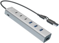 Фото - Картридер / USB-хаб i-Tec USB-C/USB-A Charging Metal HUB 7 port 