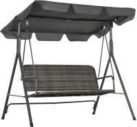 Фото - Садовая качель Outsunny Rattan Garden Swing Chair 3-Seater 