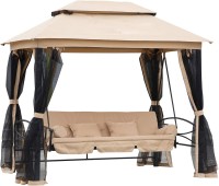Фото - Садовая качель Outsunny 3 Seater Swing Chair 3-in-1 Convertible Hammock Bed 