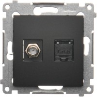 Фото - Розетка Simon 54 Series DASFRJ45.01/49 черный