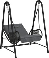 Фото - Садовая качель Outsunny Rattan Swing Chair with Stand and Seat Cushion for Balcony