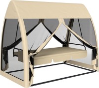 Фото - Садовая качель Outsunny 3-Seater Swing Hammock Chair w/ Canopy Netting Walls, Outdoor Lounger Bed