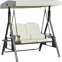 Фото - Садовая качель Outsunny 2-Person Patio Swing Bench with Adjustable Shade Canopy