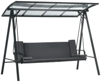 Фото - Садовая качель Outsunny 3-Seat Patio Swing Chair, Convertible Swing Hammock Bed with Cushions