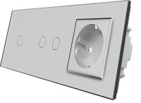 Фото - Розетка Livolo VL-C701Z/C702Z/C7C1EU-15 серый