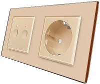 Фото - Розетка Livolo VL-C7FC2S/FCTC16A-4AP золотистый