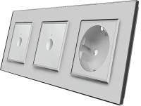 Фото - Розетка Livolo VL-C7FC1/FC1/FCTC16A-6IP серый