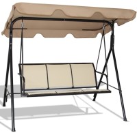 Фото - Садовая качель Costway 3 Person Steel Frame Patio Swing with Polyester Angle and Adjustable Canopy