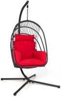 Фото - Садовая качель Costway Hanging Folding Egg Chair with Stand Soft Cushion Pillow Swing Hammock