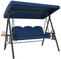 Фото - Садовая качель Costway 3-Seat Patio Swing with Adjustable Canopy