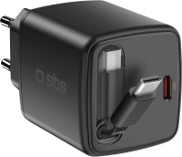 Фото - Зарядное устройство SBS USB-C GaN Charger 45W Retractable Cable