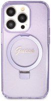 Фото - Чехол GUESS Ring Stand Script Glitter MagSafe for iPhone 14 Pro